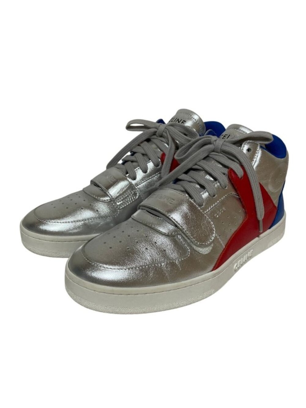 Celine Trainers High Top Sneakers Silver Red Blue Spring Summer Fall Winter